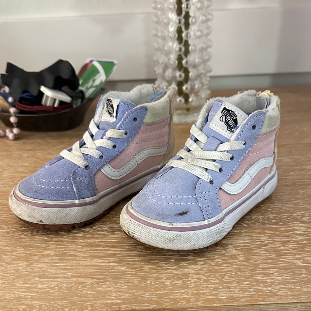 Vans Kids High-Top Sneakers - Lavender and Pink